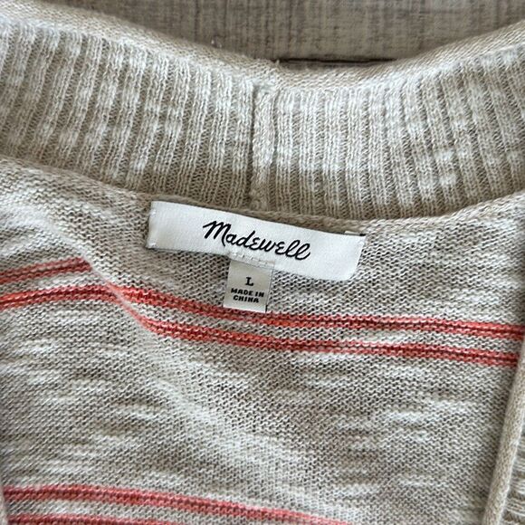 Madewell Bradley Cardigan Sweater in Textured Stripe | L - Picture 7 of 8